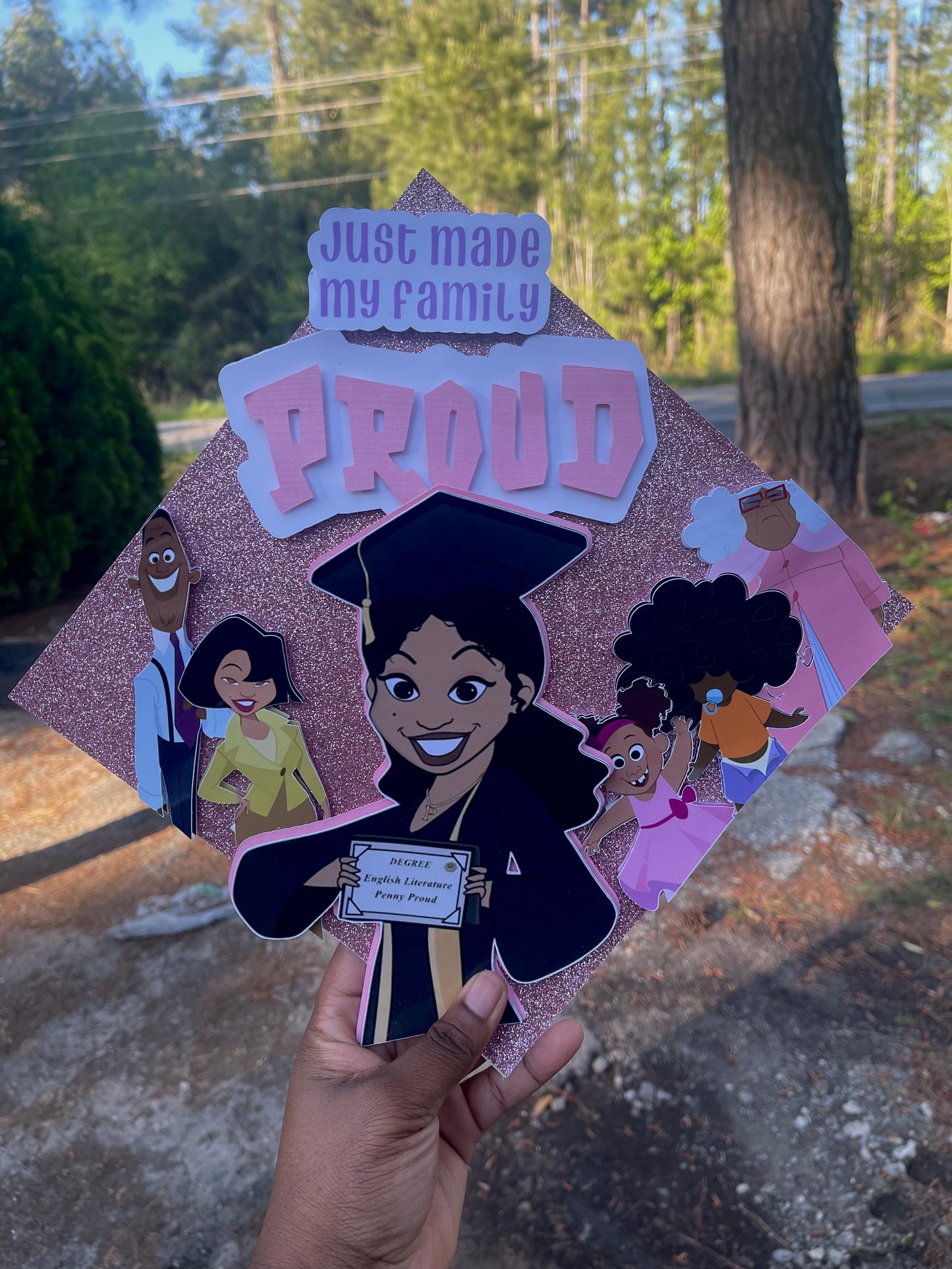 Proud Family Grad Cap Topper