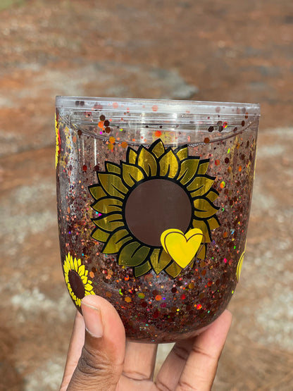 Sunflower Snowglobe Tumbler